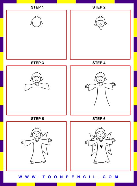 How To Draw Angel For Kids Step By Step Tekenen Stappenplan Pinterest