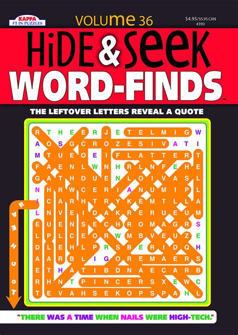 Hide And Seek Word Finds Puzzle Book Word Search Volume 44 Kappa Books