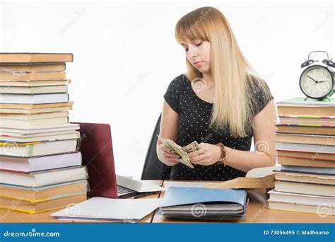 The Student Considers The Amount Of Bribes To Pass The Exam Stock Image