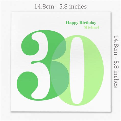 30th Birthday Card For Him Personalised 30th Happy Birthday Etsy Uk