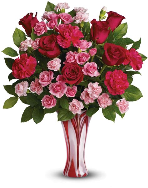 Red And Pink Roses Show Her Love In Your Eyes But Swirls In A Vase