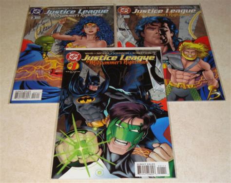 Justice League Midsummers Nightmare 1 2 3 Full Set Each Signed Mark