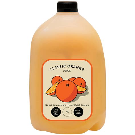 Only Juice Co Classic Orange Juice 4l Costco Australia