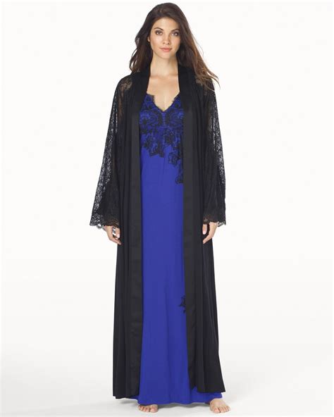 Floral Noir Lace Nightgown Jewel Blue With Black Lace Soma