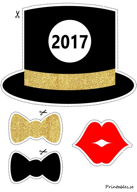 Photo Booth Props New Years Eve 2017 Free Printable