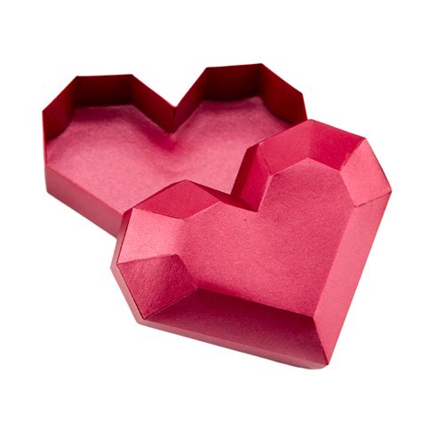 Love Heart Box Printable Template Paper Kawaii Shop Heart Box