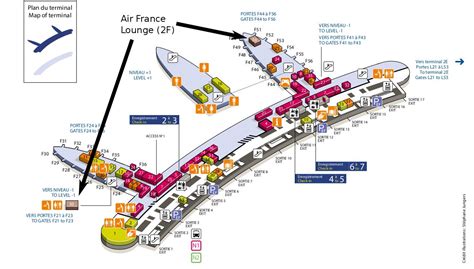 Cdg Terminal 2f Carte Charles De Gaulle Airport Map Terminal 2e à 2f Île De France France