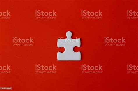White Blank Puzzle Pieces On A Red Background Stock Photo Download