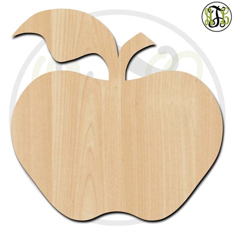 Apple 28002 Fruit Cutout Unfinished Wood Cutout Wood Craft Laser