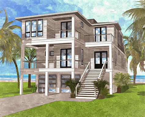 Coastal Contemporary House Plan With Rooftop Deck 15220nc Architectural Designs House Plans