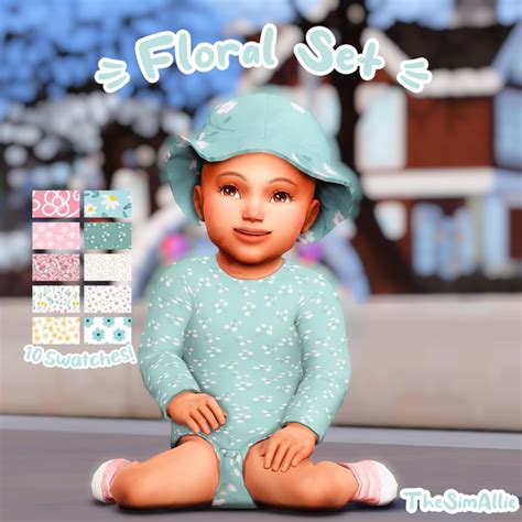 Floral Set ꕥ For Infants Thesimallie On Patreon The Sims 4 Pc Sims