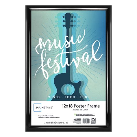 Mainstays 12 X 18 Rounded Poster Frame Black