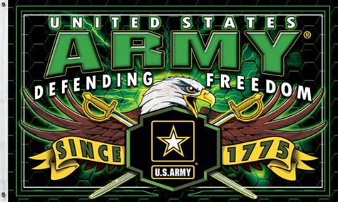 Army Defending Freedom Green Flag 3x5 Ft