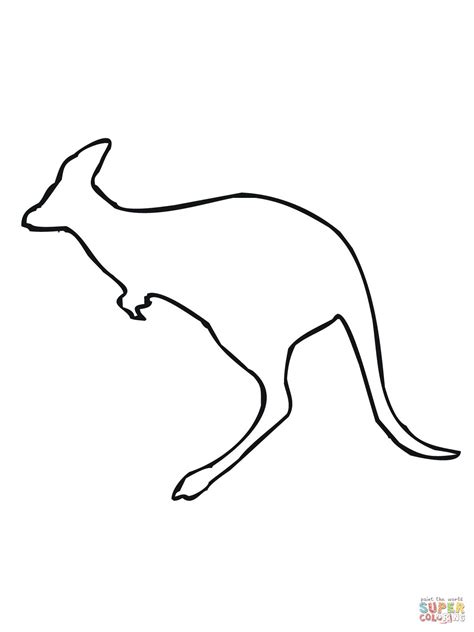 Leaping Kangaroo Outline Coloring Page Kangaroo Coloring Pages