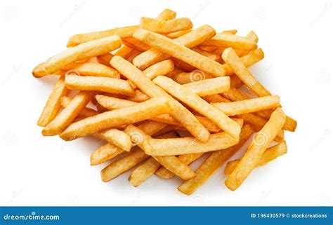 Pile Of Takeaway Golden Fried Potato Chips Stock Image Image Of