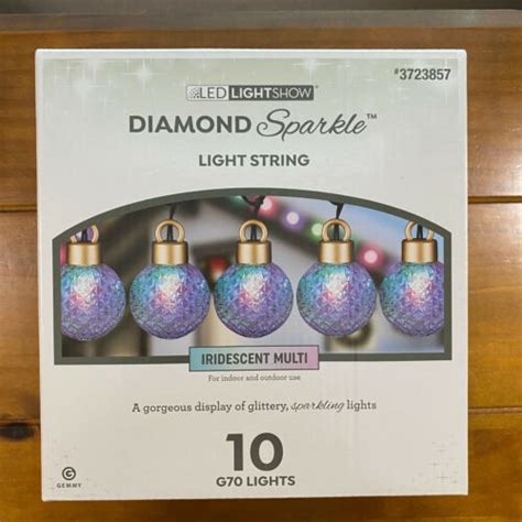 Gemmy Led Lightshow Diamond Sparkle 10 Sparkling Multi Iridescent