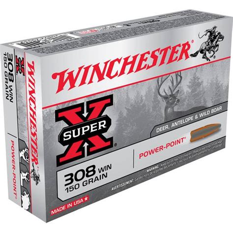 Winchester 308 Winchester Power Point Centerfire Rifle Ammo X3085