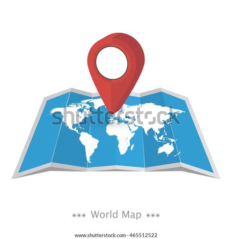 Vector World Map Pointer On White Stock Vector Royalty Free 465512522