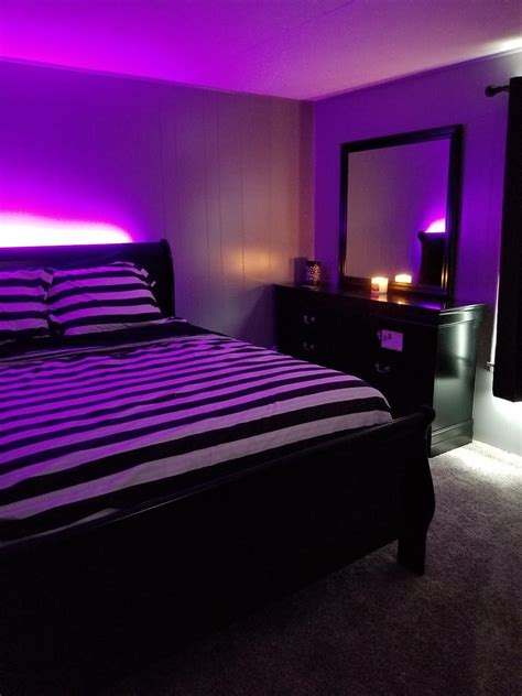 Black Bedroom Set With Led Lights Design Corral