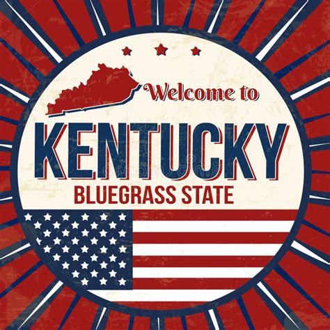 Welcome To Kentucky Road Sign Stock Vector Illustration Of Bluegrass