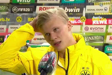 new clip shows erling haaland s interview post schalke win wasn t as bad as it looked thick accent