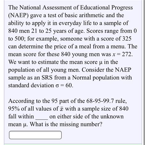 Solved The National Assessment Of Educational Progress N