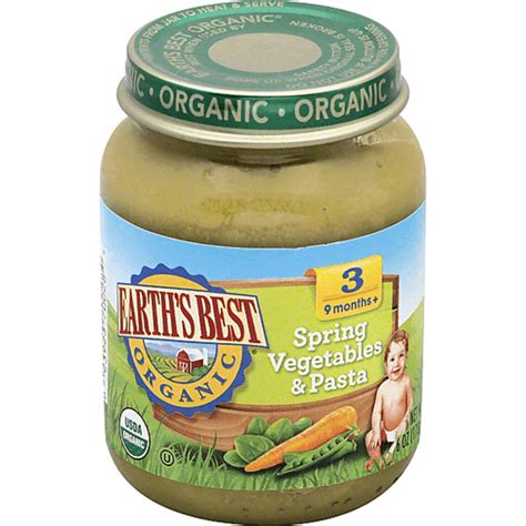 Our vision is to provide healthy organic baby. Earth's Best Organic® Stage 3 Spring Vegetables & Pasta ...