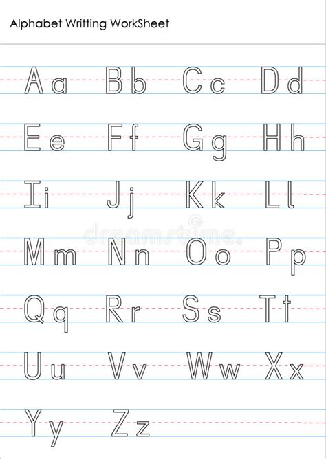 These are a great learning resource and even make cute diy decorations. Alphabet Writing Practice Worksheet Stock Illustration ...