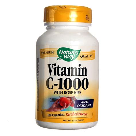 Natures Way Vitamin C 1000 With Rose Hips 100 Capsules Evitamins