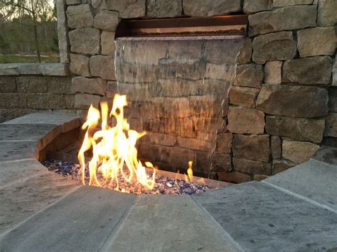 Outdoor Living Designs Custom Paver Patio And Fire Pitwater Feature