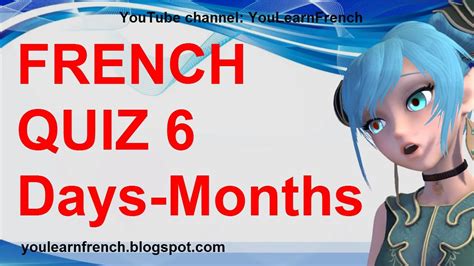 French Quiz 6 Test French Days Of The Week Months Of The Year Seasons