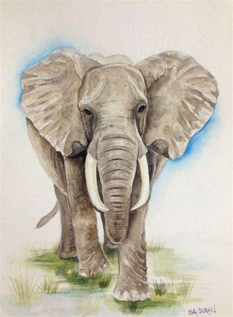 African Elephant Elephant Watercolor Painting Elephant Art Nursery