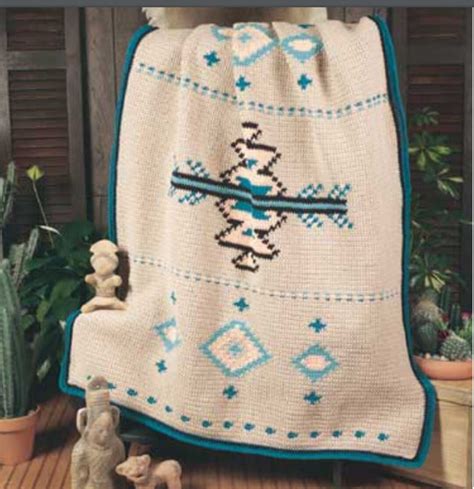 Crochet Pattern Navajo Afghansouthwestern Crochet Blanketdk Yarn