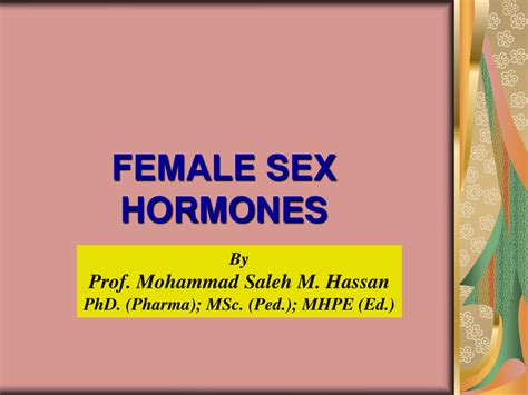 Pdf Female Sex Hormones