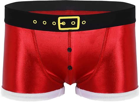 choomomo men s red velvet christmas holiday boxer shorts santa claus cosplay costume