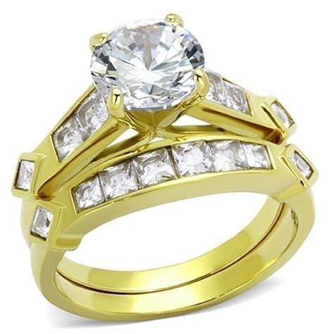 From modern styles to classic designs, our large assortment of wedding ring and bridal sets is carefully curated to help you find your dream engagement ring and its perfect wedding band match. Women's 3.15 CT Round CZ 14K Gold Plated Bridal Engagement ...
