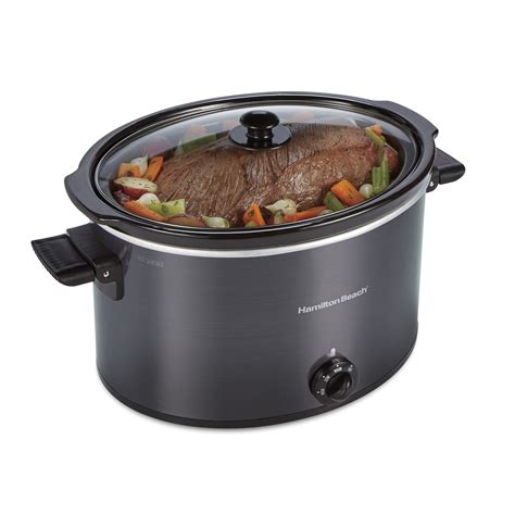 10qt Extra Large Capacity Slow Cooker Black Power Sales