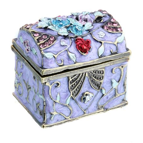 Handd 15 Women Metal Vintage Music Box Shape Trinket Box Ring Jewelry