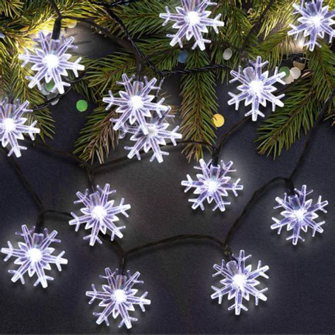 Solar Snowflake String Lights Fairy Light For Xmas Tree Indoor Outdoor