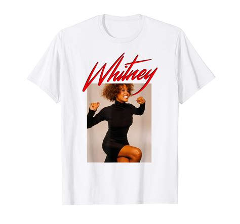 Whitney Houston Photo Red Title T Shirt Seknovelty