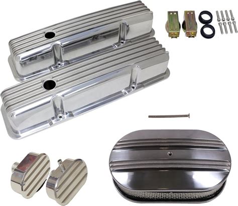 Amazon Com DEMOTOR PERFORMANCE For Chevy Polished Aluminum Finned Tall Valve Covers