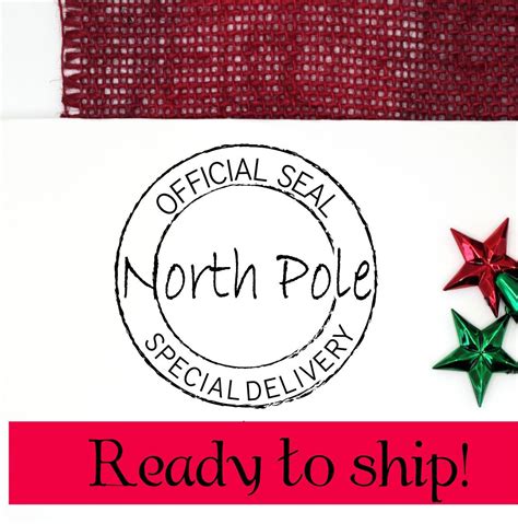 North Pole Seal Santa Stamp Ready Chritsmas Holiday Rubber Etsy