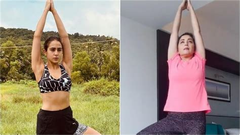 Sara Ali Khan And Madhuri Dixit Show How To Do Vrikshasana In Yoga Day Post Health Hindustan