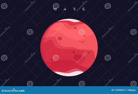 Mars The Fourth Planet From The Sun Stock Vector Illustration Of