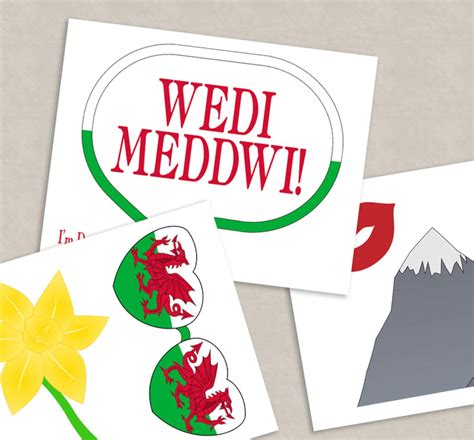 35 Welsh Party Photo Booth Props Wales Party Props Love Etsy