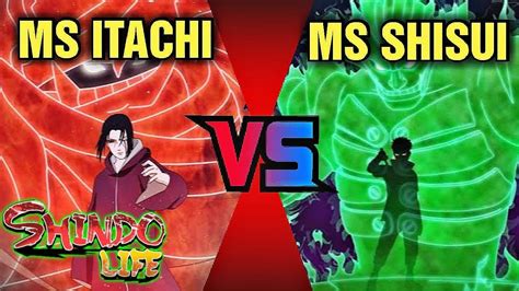 Ms Itachi Vs Ms Shisui Shindo Life Youtube