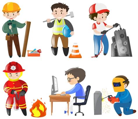 People Doing Different Jobs On White — Stock Vector © Interactimages