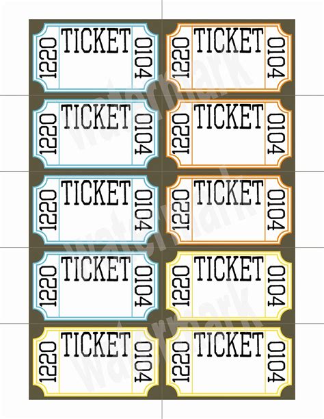 50 Printable Raffle Tickets Blank Kids