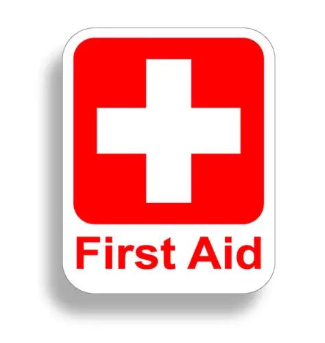 Emergency First Aid Kit Sticker Vinyl Decal Health Safety Red 1st Cross