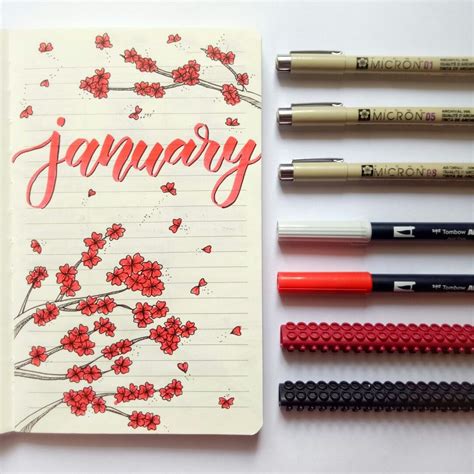 Its January The Theme I Chose Was Red And Cherry Blossoms All Things